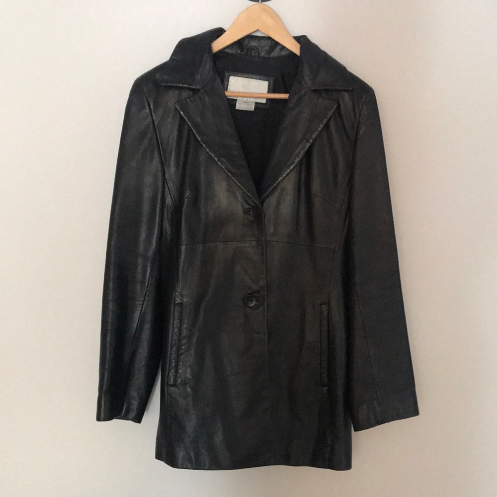 Black leather Nine West jacket, size medium